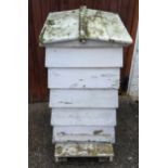 A WBC beehive by L.H. Taylor Ltd., outer case only, including floor, five lifts and roof, no brood