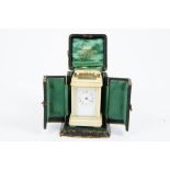 A 19th Century ivory cased miniature carriage clock by Caydon & Sons, 30 hour movement, white enamel