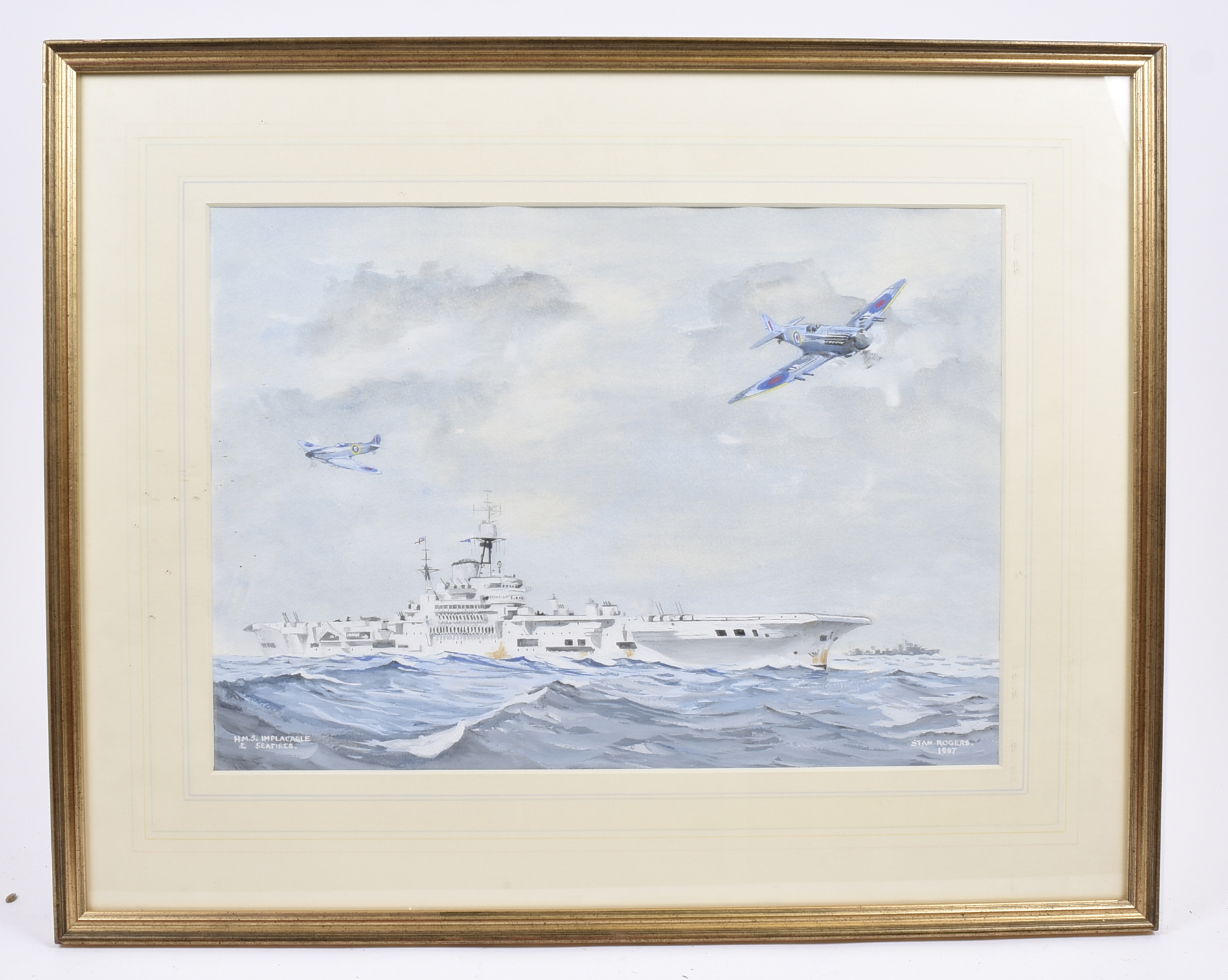 Stanley Rogers (20th Century British) oil on board, 'HMS Foresight', signed and inscribed 'HMS. - Image 2 of 3