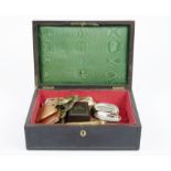 Four Ronson table lighters, a boxed Colibri lighter, a set of three scissors within a leather