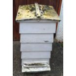 A WBC beehive, outer case only, including floor, five lifts and roof, no brood box or super