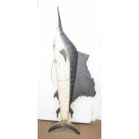 A 20th Century painted tin hanging shop model of a sailfish, 151 cm long