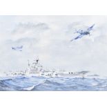 Stanley Rogers (20th Century British) oil on board, 'HMS Foresight', signed and inscribed 'HMS.