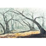 Madge Burnett (20th Century) oil on board, 'Wooded Landscape', signed 'MADGE BURNETT' (lower