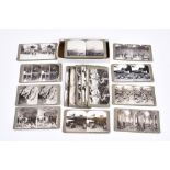 A collection of Realistic Travel 'Official Series Great War' Stereoscopic slides, depicting soldiers