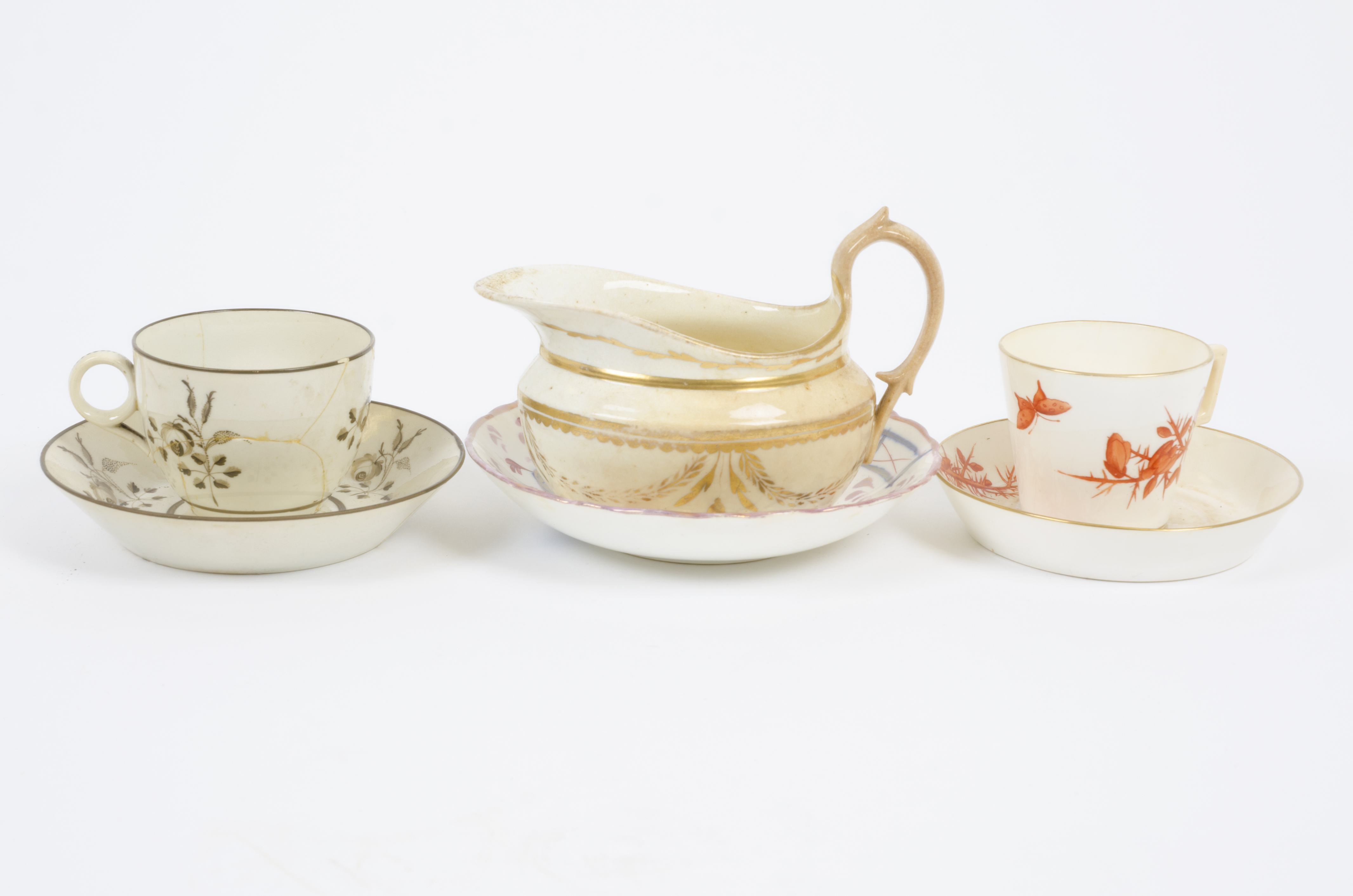 A large selection of 20th Century ceramics, including a set of cups and saucers with printed