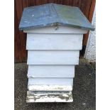 A WBC beehive, outer case only, including floor, four lifts, galvanised roof, no brood box or super