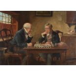 Alexander Austen (1859-1924) oil on canvas, 'The Chess Players', signed 'ALEX AUSTEN' (lower right),