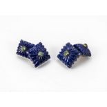 A modern pair of lapis lazuli cufflinks