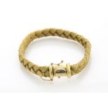 An 18ct gold Italian bracelet inscribed Filippini, the plaited, textured strap with box snap clasp