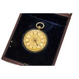 A Victorian 18ct gold lady's pocket watch by J.C. Peters, with engraved dial and case, appears to
