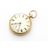 A Victorian 18ct gold open faced pocket watch by G. Blackhurst & Son of Warrington, Chester 1857,