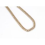 A modern 9ct gold necklace, with flattened oval links, hallmarked, 33.3g