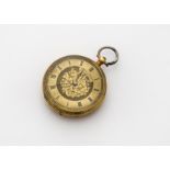 A late 19th century continental 18ct gold cased lady's open faced pocket watch