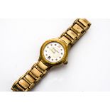A modern Frederique Constant quartz ladies wristwatch, 32mm case, rose gold coloured with mother