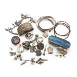 A collection of silver and other jewellery and other items, including a pretty Middle Eastern silver