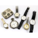 An interesting pocket watch vesta case by W&P and other watches, including a Seiko quartz 8223-