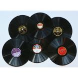 Music hall and similar records, seventy-seven by Sandy Powell, 44 10-inch, mainly Rex, 23 9-inch and