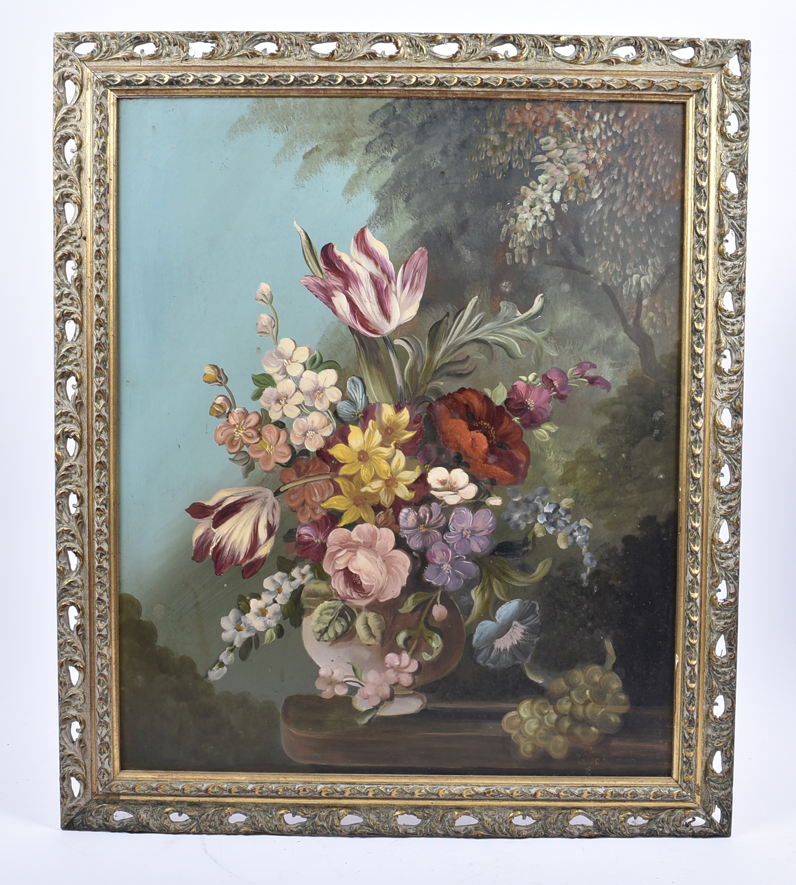 Roger John Collins (20th Century) oil on board, 'Still Life with Vase of Flowers on Marble - Image 2 of 5