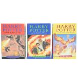 Three Harry Potter first edition hardback books, consisting of 'Harry Potter and the Goblet of