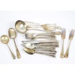 A large selection of silver plated cutlery, including examples by Mappin and Webb, Harrison Fisher &