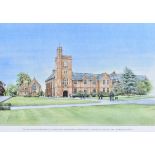 Denis Ryan R.W.S (Contemporary) limited edition print, 'Blundels School - View of the Tower and