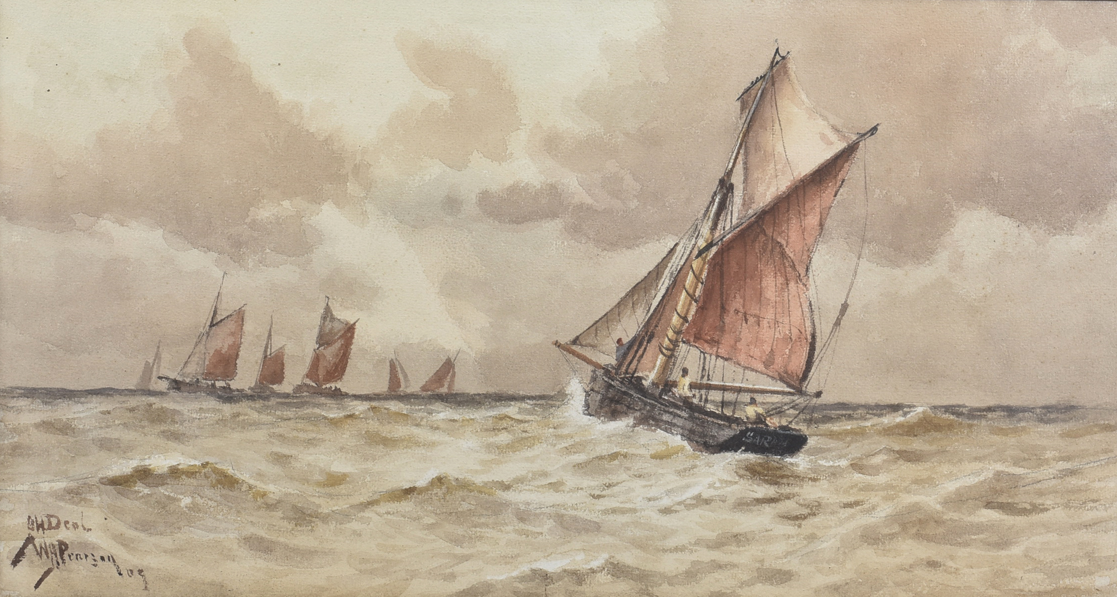 William Henry Pearson (Late 19th/Early 20th Century) watercolour and pencil on paper, 'Off Deal,