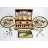 A miscellaneous collection, including a Joseph Sankey and Sons brass crumb scoop, a canteen of