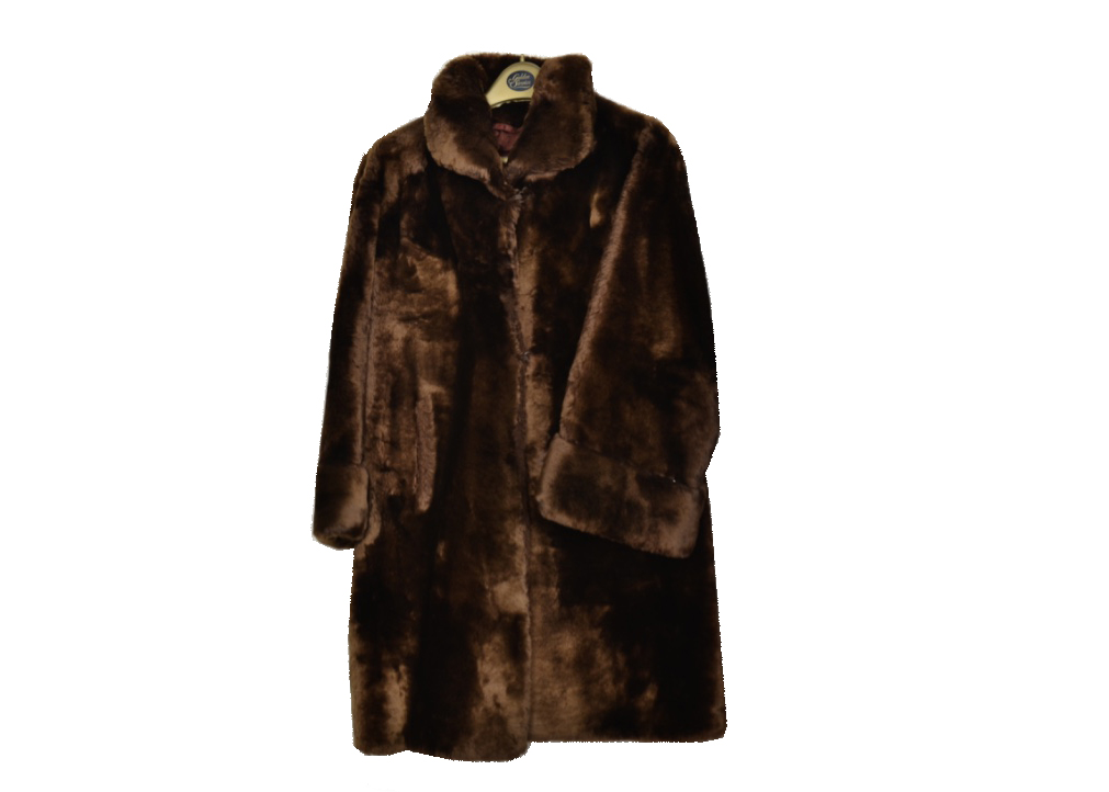 Two 20th Century fur coats, a rabbit fur three-quarter length coat, 85 cm, with a matching stole and - Image 6 of 6