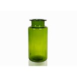 Frank Thrower and Woods Brothers for Dartington Glass, a large Candy vase pattern FT223 in Green