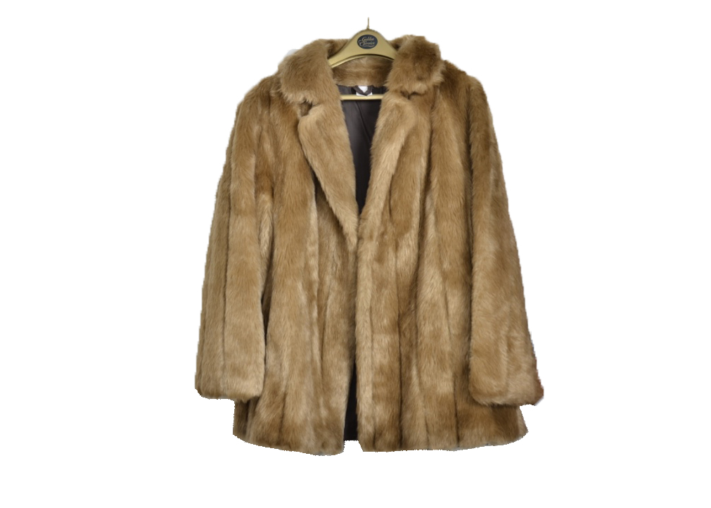 Two 20th Century fur coats, a rabbit fur three-quarter length coat, 85 cm, with a matching stole and - Image 3 of 6