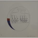 Nick Hornby (b. 1982) limited edition drypoint, Cross Section of a 727 airplane', signed, dated