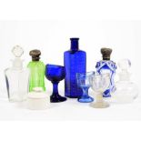 A selection of 20th Century glass, including scent bottles, glasses and vases of assorted designs