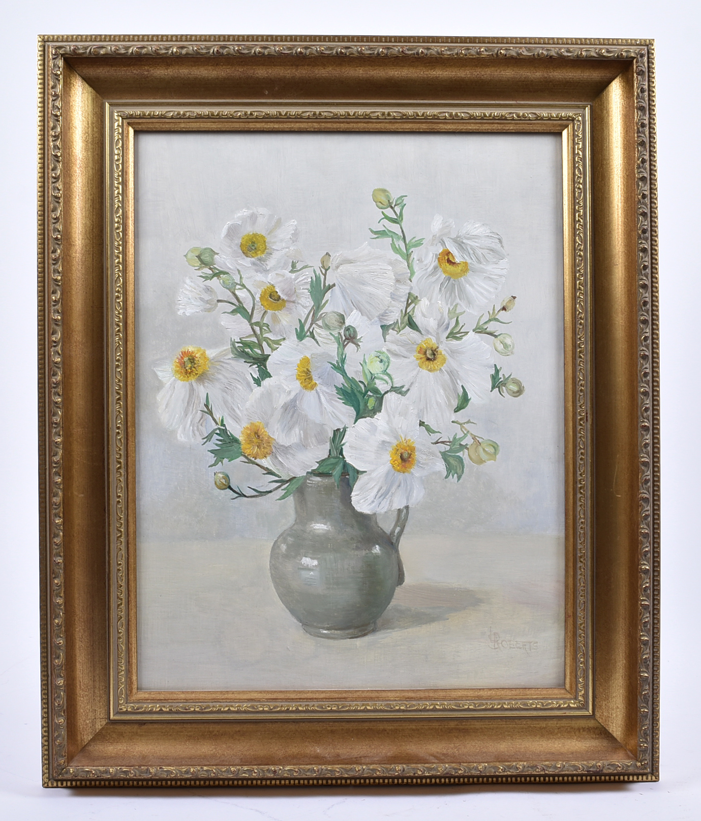 Laura Staniland Roberts (1906-1994) oil on board, 'Still Life with Flowers in a Jug', signed ' - Image 2 of 2