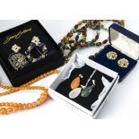 A small quantity of costume jewellery, including silver jewels, gentleman's cufflinks and dress