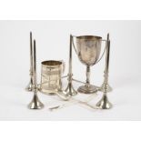 A miscellaneous collection of silver plate, including a quantity of flatware, ladle, berry spoon,