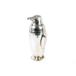An 1950s Art Deco silver plated cocktail shaker modelled as a penguin, 32.5 cm high