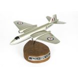 A post-war RAF Canberra Desk Ornament, a cast painted aluminium English Electric Canberra WH924 desk