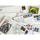 A collection of World stamps and First Day Covers, mostly from the 1970s and in four albums and