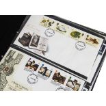 A collection of stamps and First Day Covers, in plastic crate, including a collectors folder with