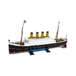 A modern Tucher & Walter clockwork tinplate Titanic Model, 62 cm long, in original box, E