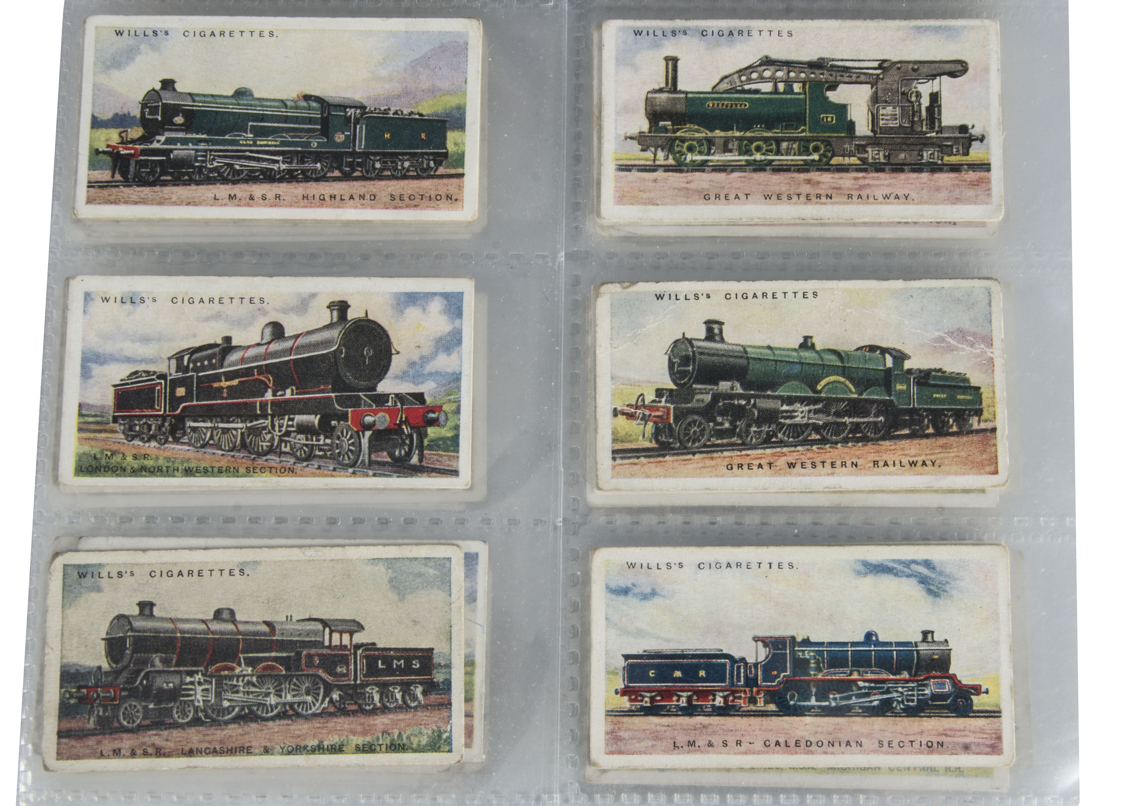 Cigarette Cards, Wills, a variety of sets in a modern ringbinder, to name, Railway Engines (2