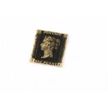 A Victorian Penny Black stamp, IF, trimmed