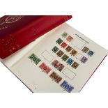 Seven stamp albums, including SG The New Imperial Postage Stamp Albums Vol. 1 & 2, sparsely