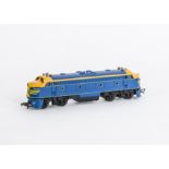 Tri-ang Hornby made in Australian market 00 Gauge Double Ended Diesel in late nanking blue VR