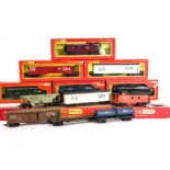 Tri-ang and Tri-ang Hornby 00 Gauge Transcontinental CN Rolling Stock, including blue bogie Tank