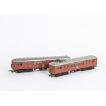 Tri-ang Australian built 00 Gauge Sydney Suburban 2-Car set, in darker shade of orange with small '