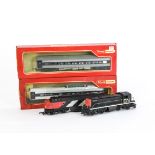 Tri-ang and Tri-ang Hornby 00 Gauge Transcontinental CN Locomotives and Coaches, R55CN red, black