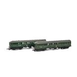 Tri-ang 00 Gauge SR green EMU Power and Trailer cars repainted and converted to 3-rail operation