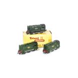 Tri-ang TT Gauge T95 BR green 0-6-0 Diesel Shunter, two with instructions, all in original boxes,